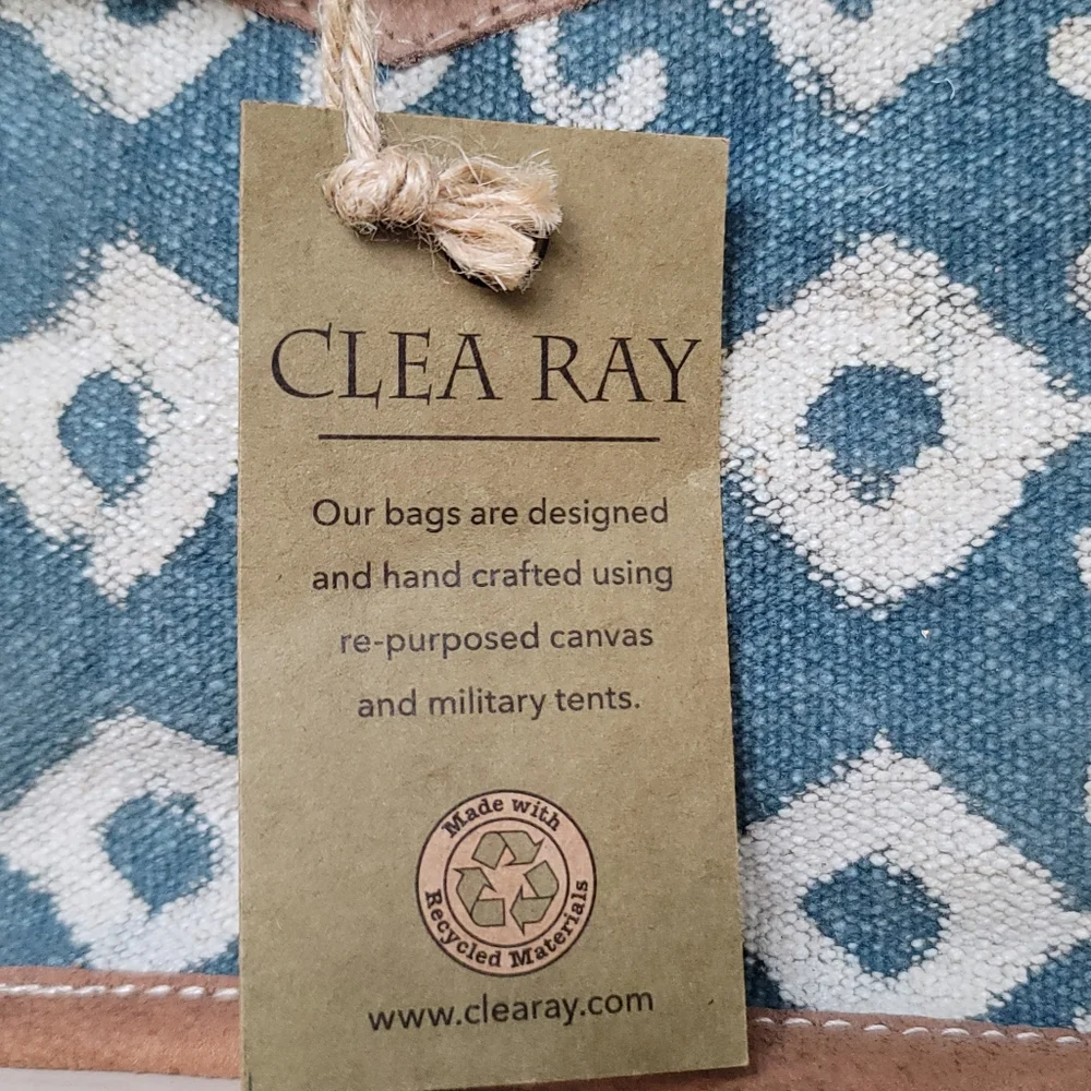 Clea Ray Canvas Beer/Bottle Tote Carrier Made with Recycled Leather and Canvas